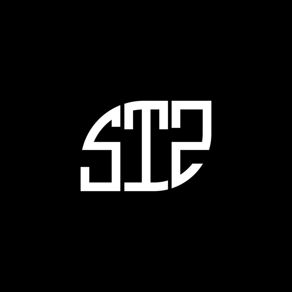 STZ letter logo design on black background. STZ creative initials letter logo concept. STZ letter design. vector