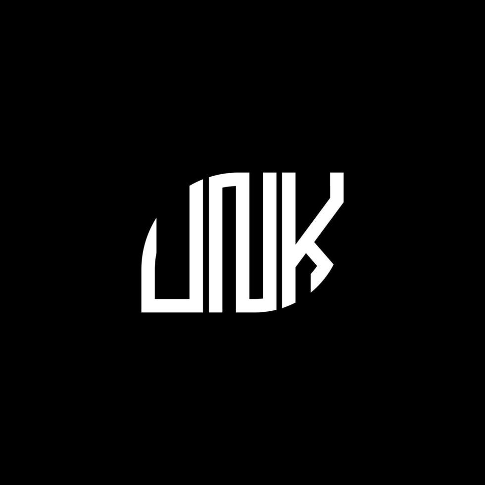 diseño de logotipo de letra unk sobre fondo negro. concepto de logotipo de letra de iniciales creativas unk. diseño de letras desconocidas. vector