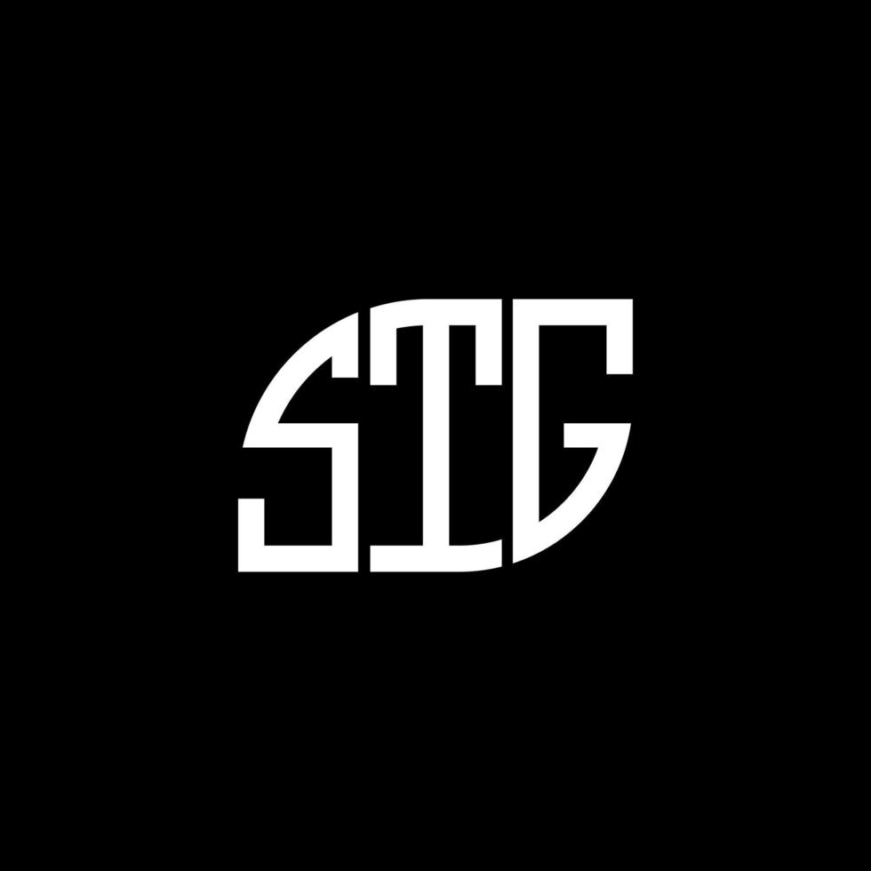 diseño de logotipo de letra stg sobre fondo negro. concepto de logotipo de letra de iniciales creativas stg. diseño de letra stg. vector