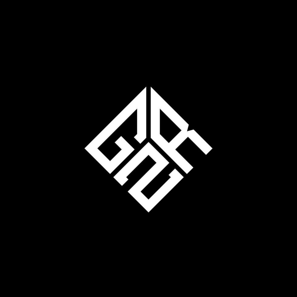 diseño de logotipo de letra gzr sobre fondo negro. concepto de logotipo de letra de iniciales creativas gzr. diseño de letras gzr. vector