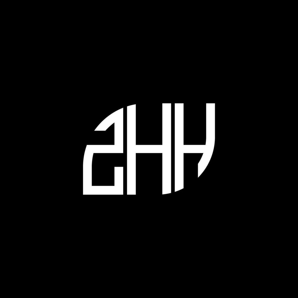 diseño del logotipo de la letra zhh sobre fondo negro. concepto de logotipo de letra de iniciales creativas zhh. diseño de letras zhh. vector