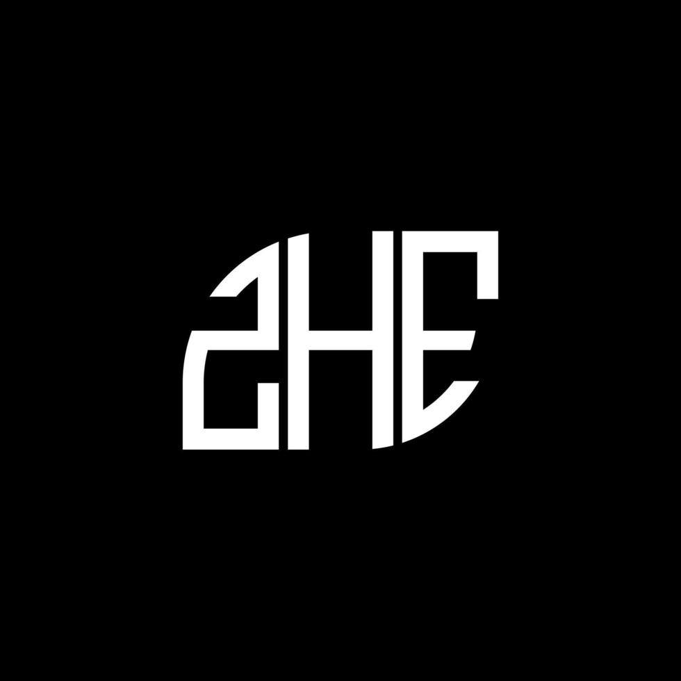 diseño del logotipo de la letra zhe sobre fondo negro. concepto de logotipo de letra de iniciales creativas zhe. diseño de letra zhe. vector