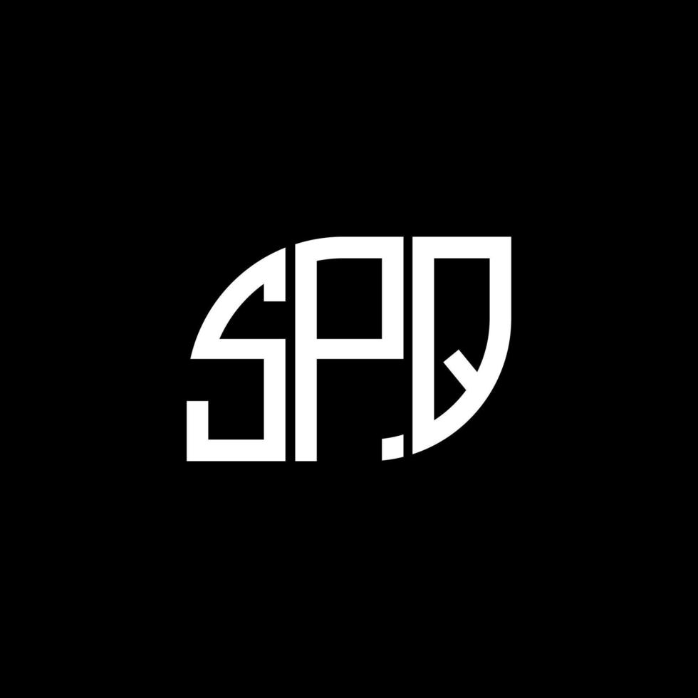 diseño de letras spq. diseño de logotipo de letras spq sobre fondo negro. concepto de logotipo de letra de iniciales creativas spq. diseño de letras spq. diseño de logotipo de letras spq sobre fondo negro. s vector