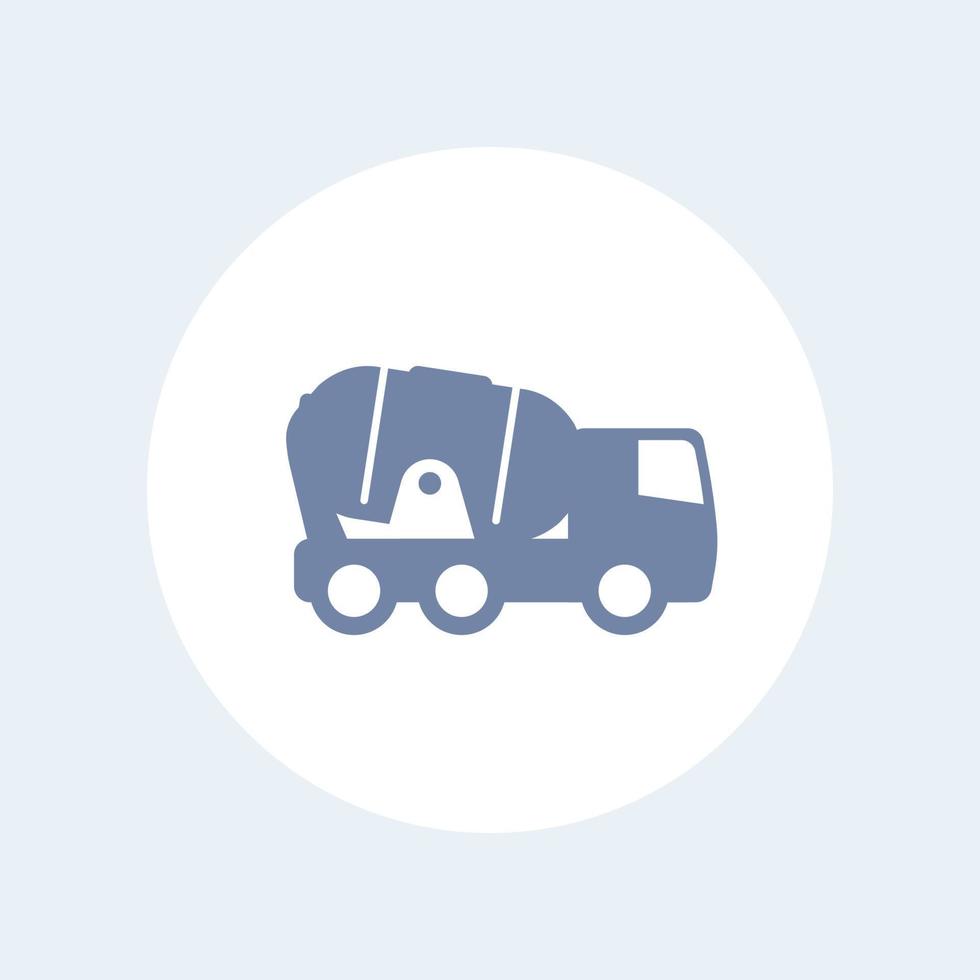 concrete mixer truck icon isolated over white vector