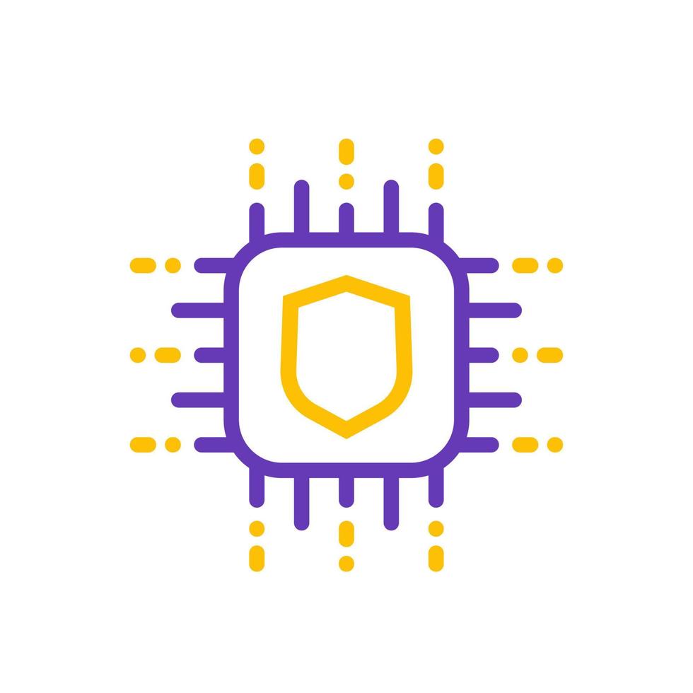cryptography icon on white, linear style vector