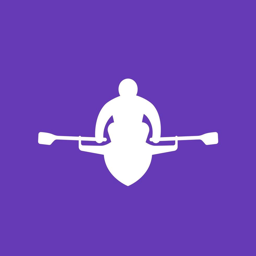 Rowing, rower vector icon
