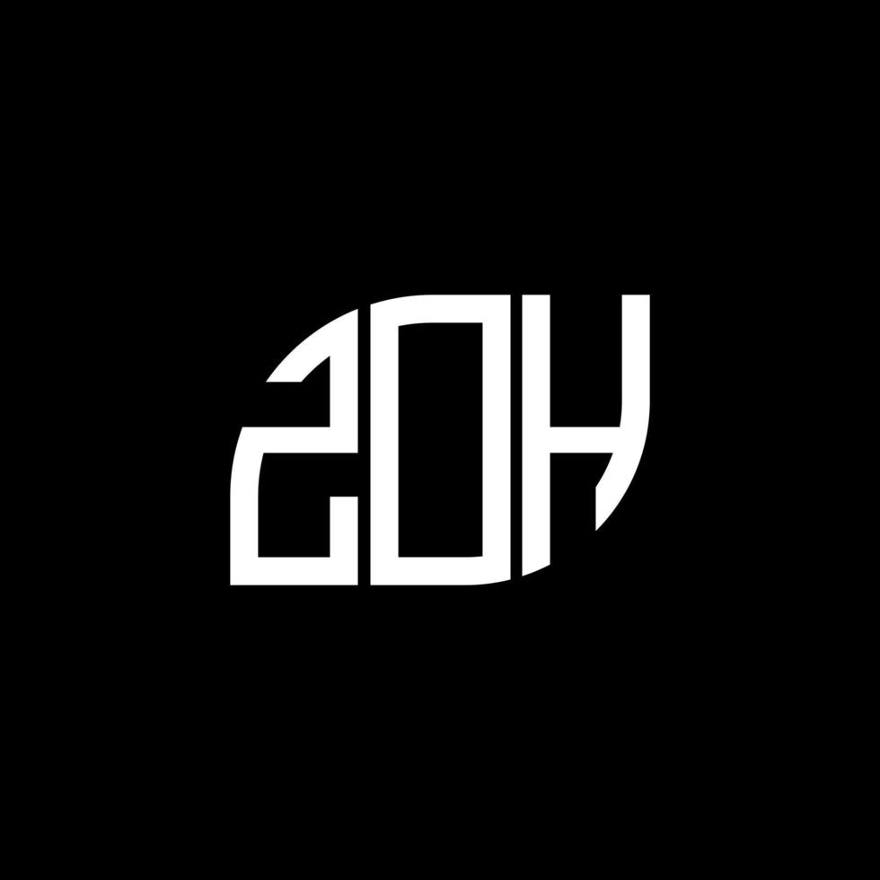 concepto de logotipo de letra inicial creativa zoh. diseño de letras zoh. diseño de logotipo de letras zoh sobre fondo negro. concepto de logotipo de letra inicial creativa zoh. diseño de letras zoh. vector