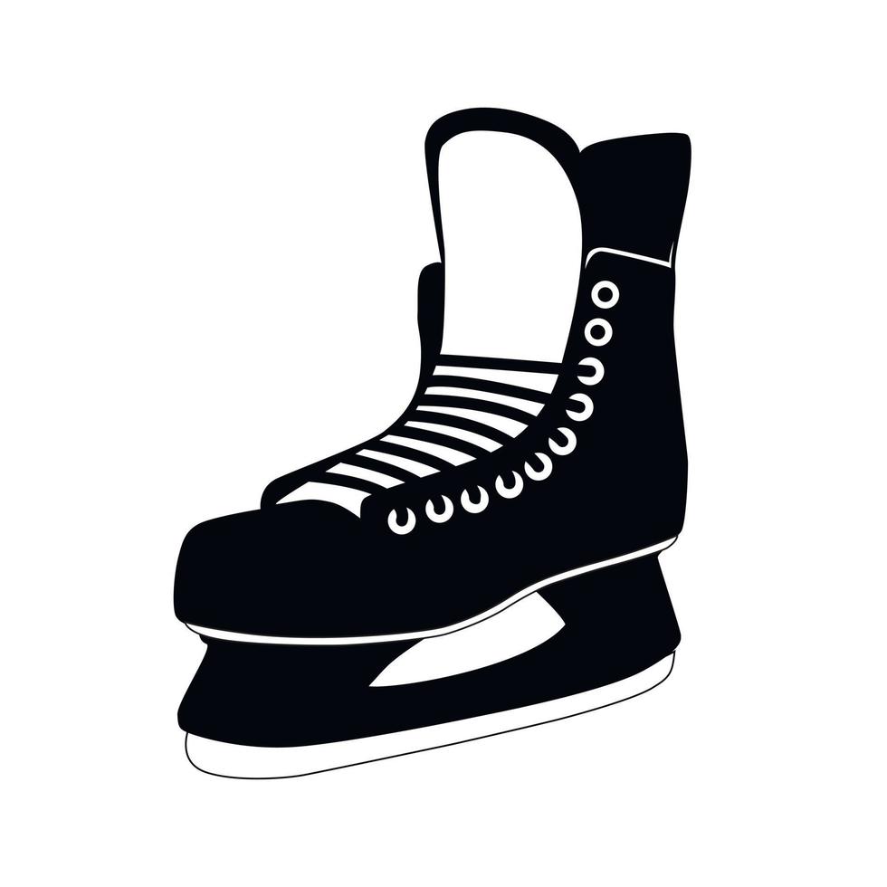 Ice skates isolated on a white background. The silhouette of the skates. vector