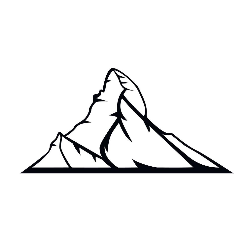 Mount Matterhorn, Isolated on a white background. A peak in the pennine Alps. The Alpine ridge. vector