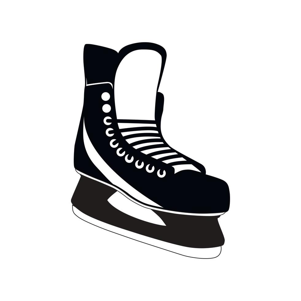 Ice skates isolated on a white background. The silhouette of the skates. vector