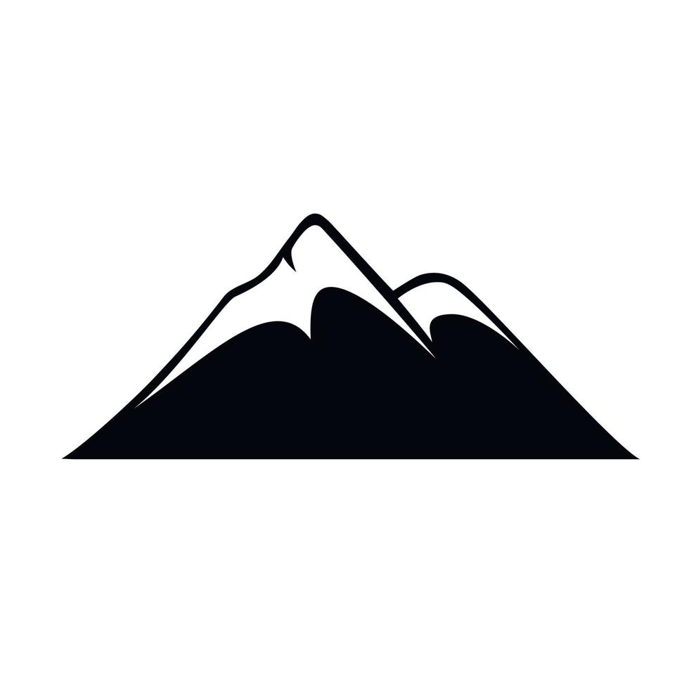 Silhouette of a mountain isolated on a white background. vector