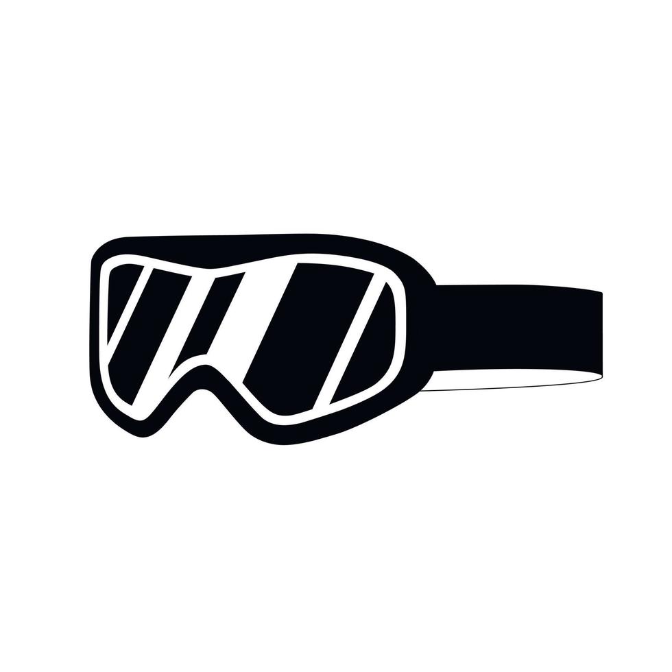 Snowboard goggles isolated on white background. Tourist and sports equipment. vector