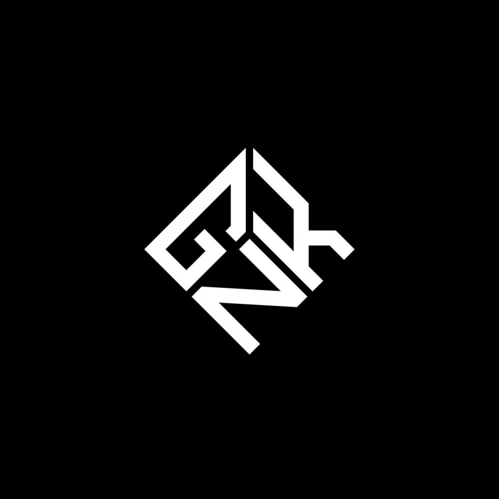 diseño de logotipo de letra gnk sobre fondo negro. concepto de logotipo de letra de iniciales creativas gnk. diseño de letras gnk. vector