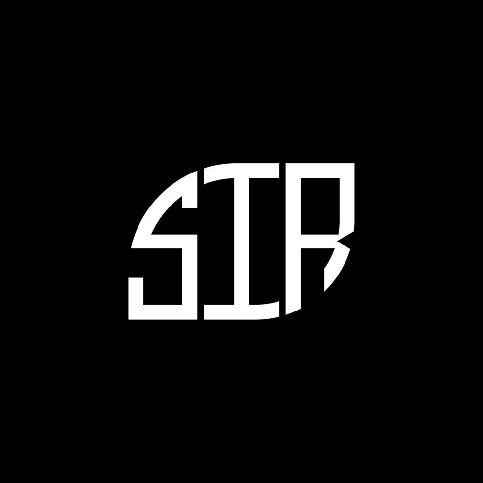SIR letter logo design on black background. SIR creative initials letter logo concept. SIR letter design. vector