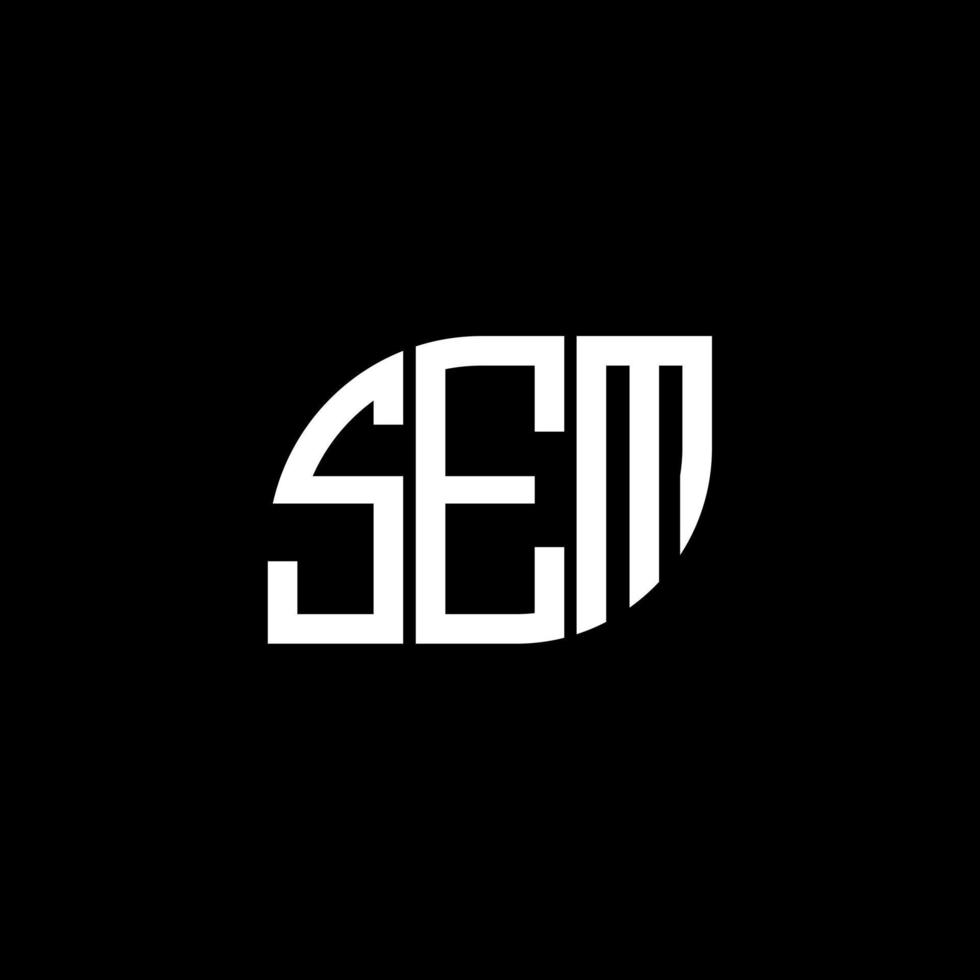 SEM letter logo design on black background. SEM creative initials letter logo concept. SEM letter design. vector