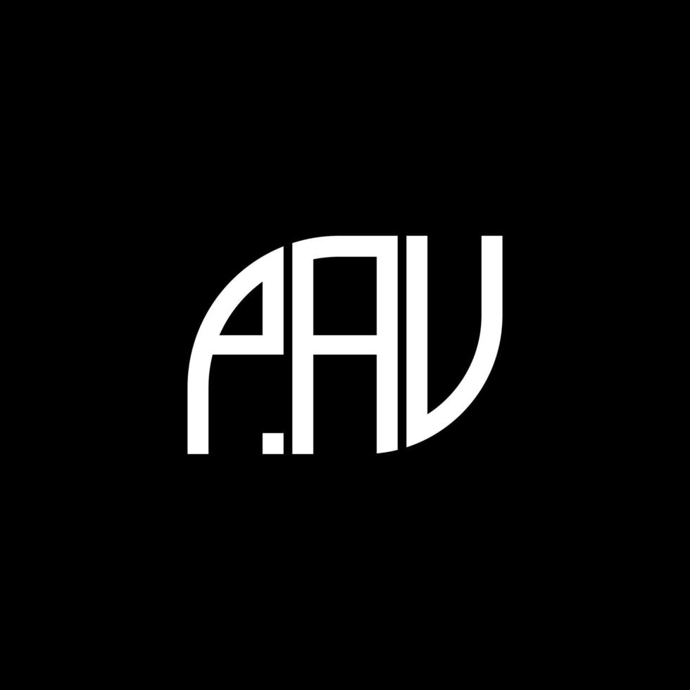 diseño de logotipo de letra pav sobre fondo negro.concepto de logotipo de letra inicial creativa pav.diseño de letra vectorial pav. vector