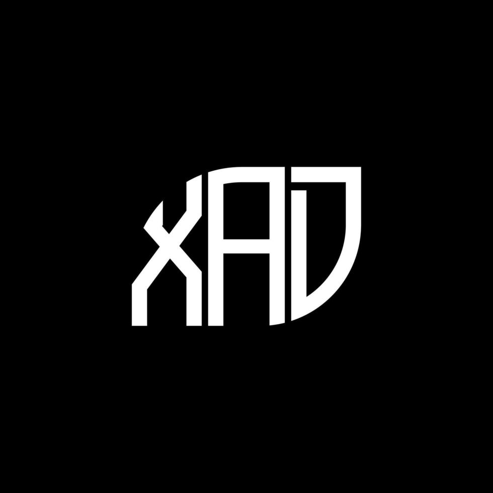 XAD letter logo design on black background. XAD creative initials