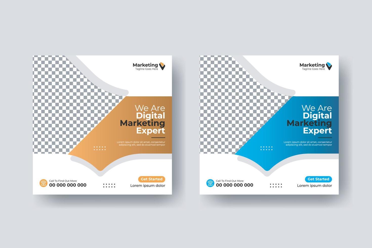 Social media post square flyer digital marketing template design vector