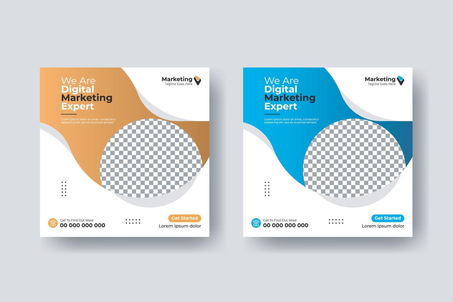 Social media post square flyer digital marketing template design vector