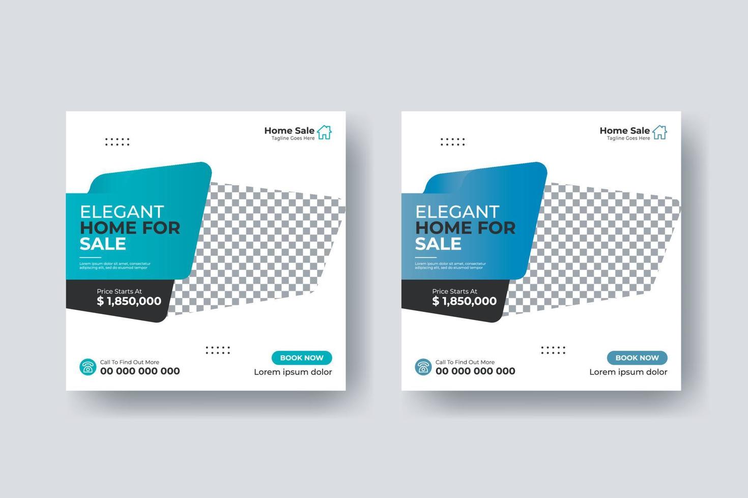 Real estate social media post square flyer template design vector