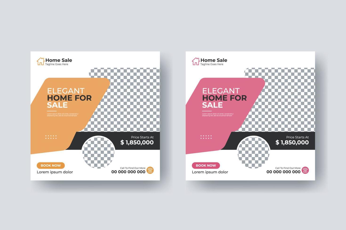 Real estate social media post square flyer template design vector