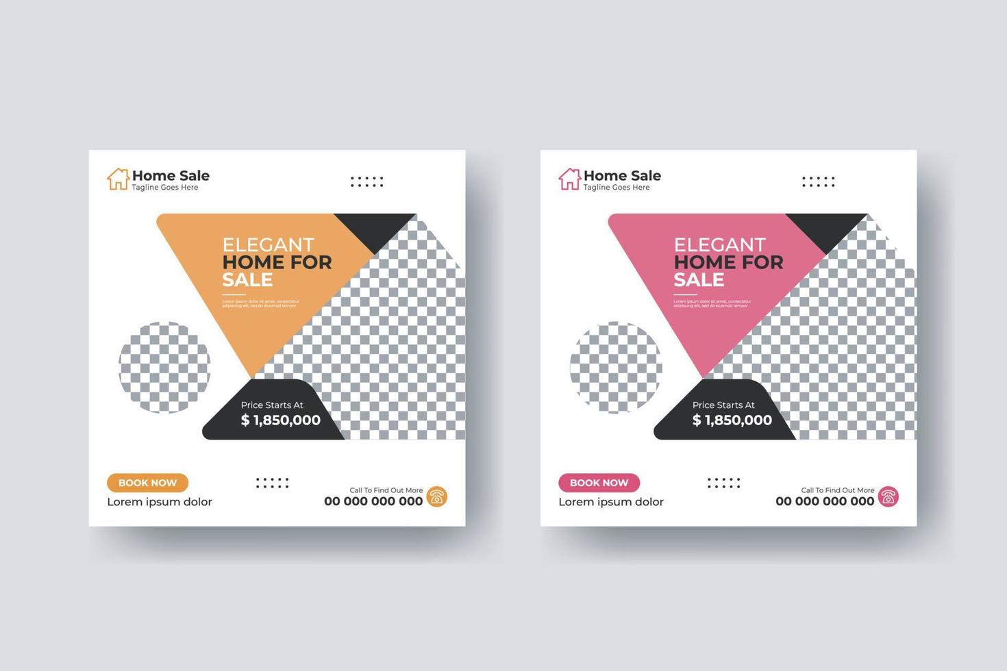 Real estate social media post square flyer template design vector