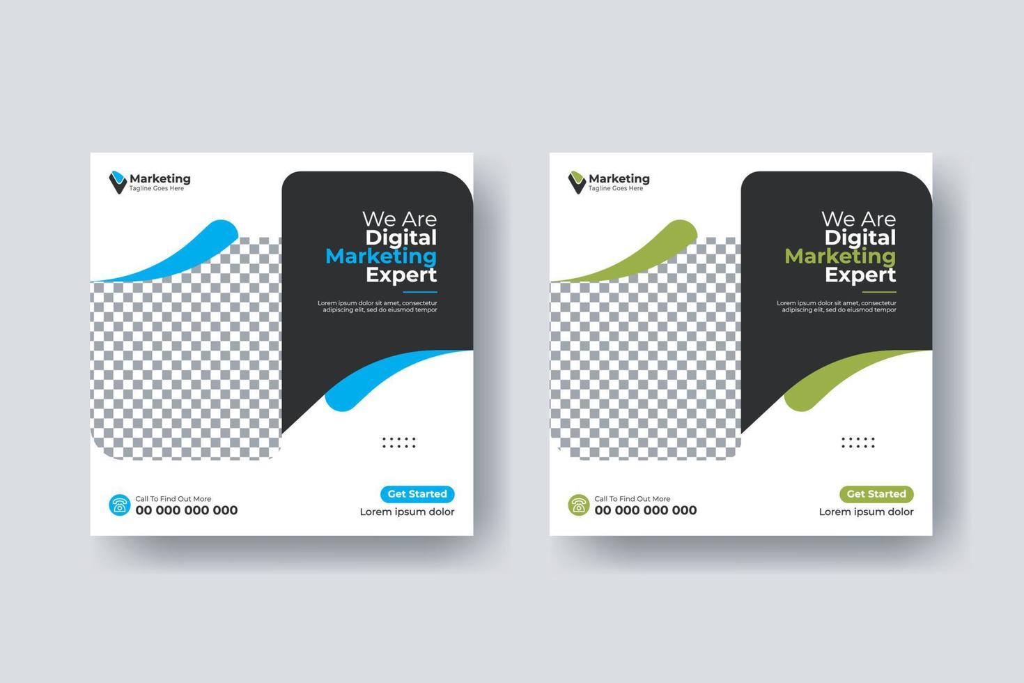 Social media post square flyer digital marketing template design vector
