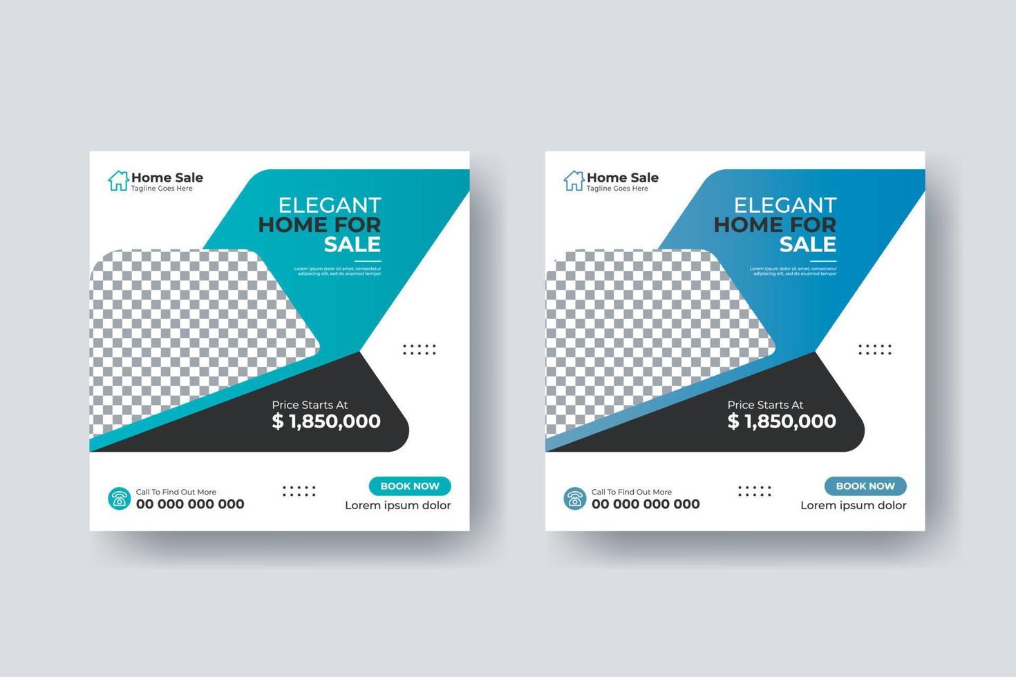 Real estate social media post square flyer template design vector