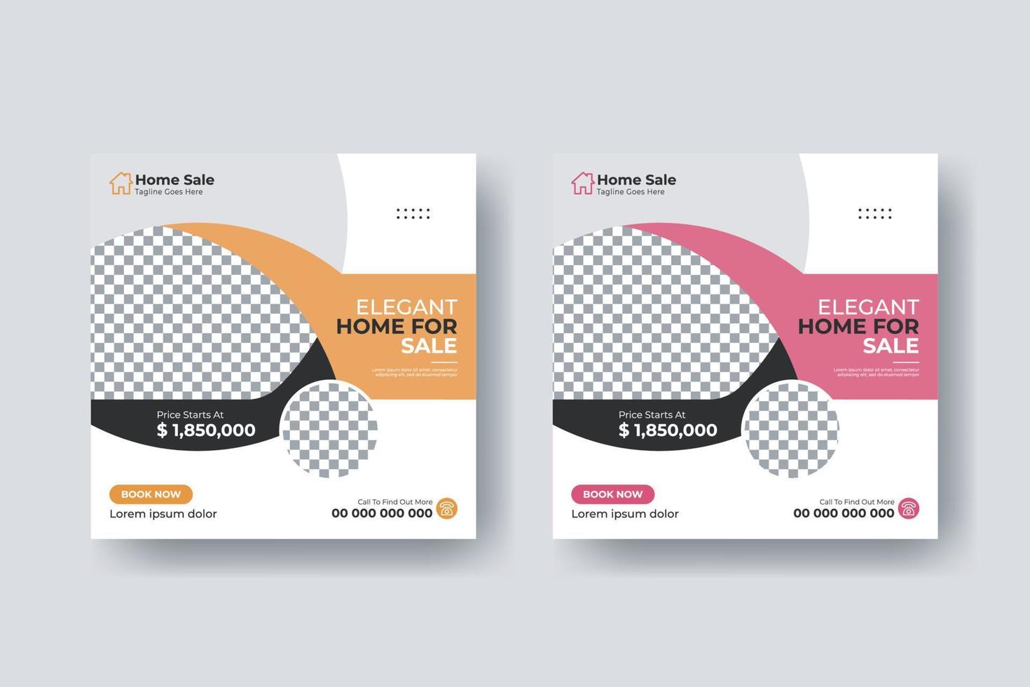 Real estate social media post square flyer template design vector