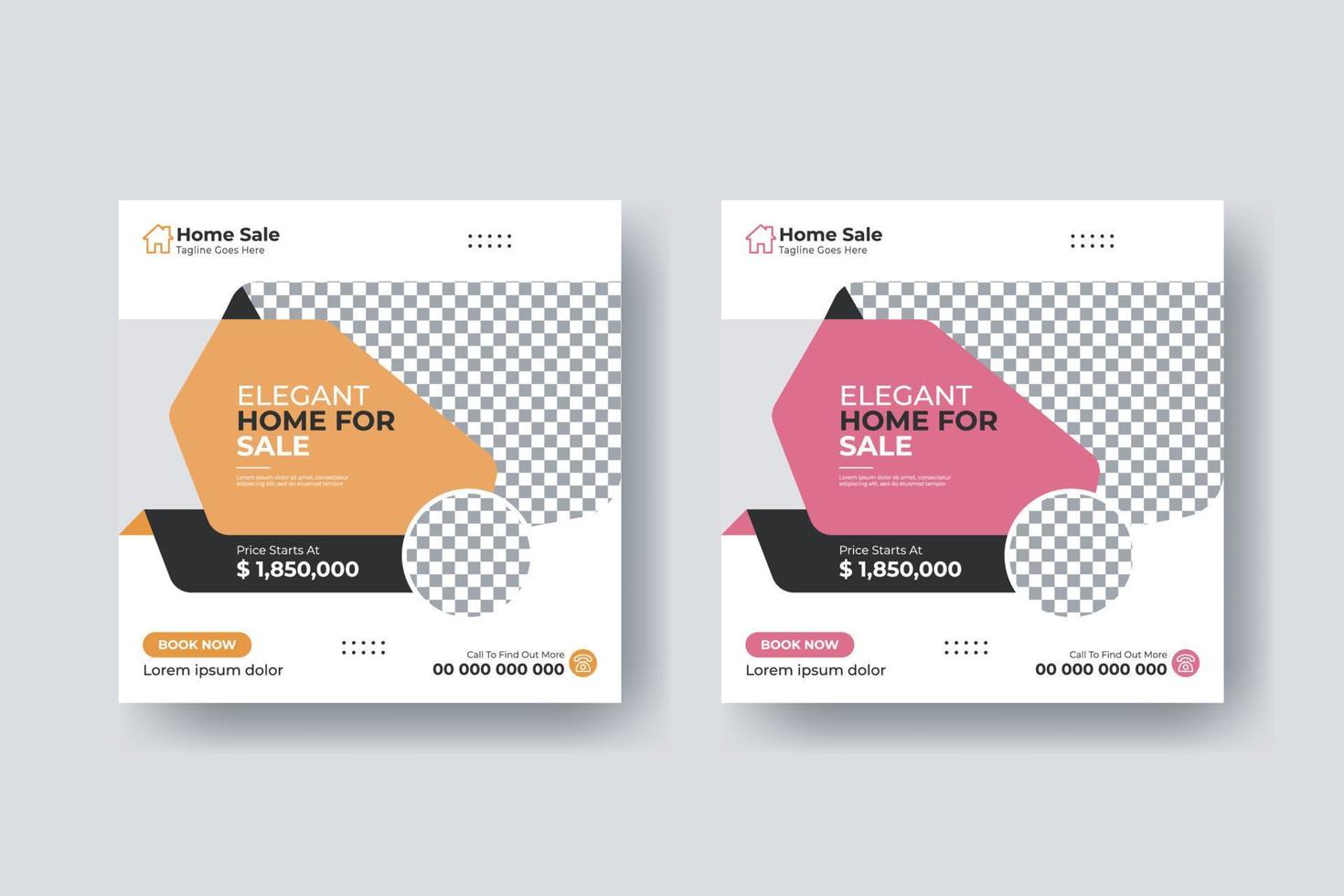 Real estate social media post square flyer template design vector