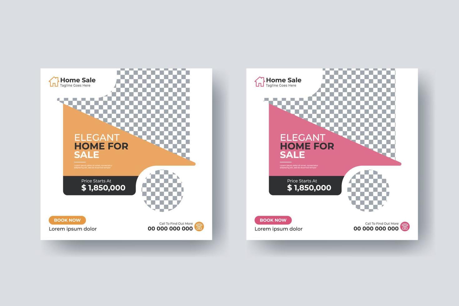 Real estate social media post square flyer template design vector