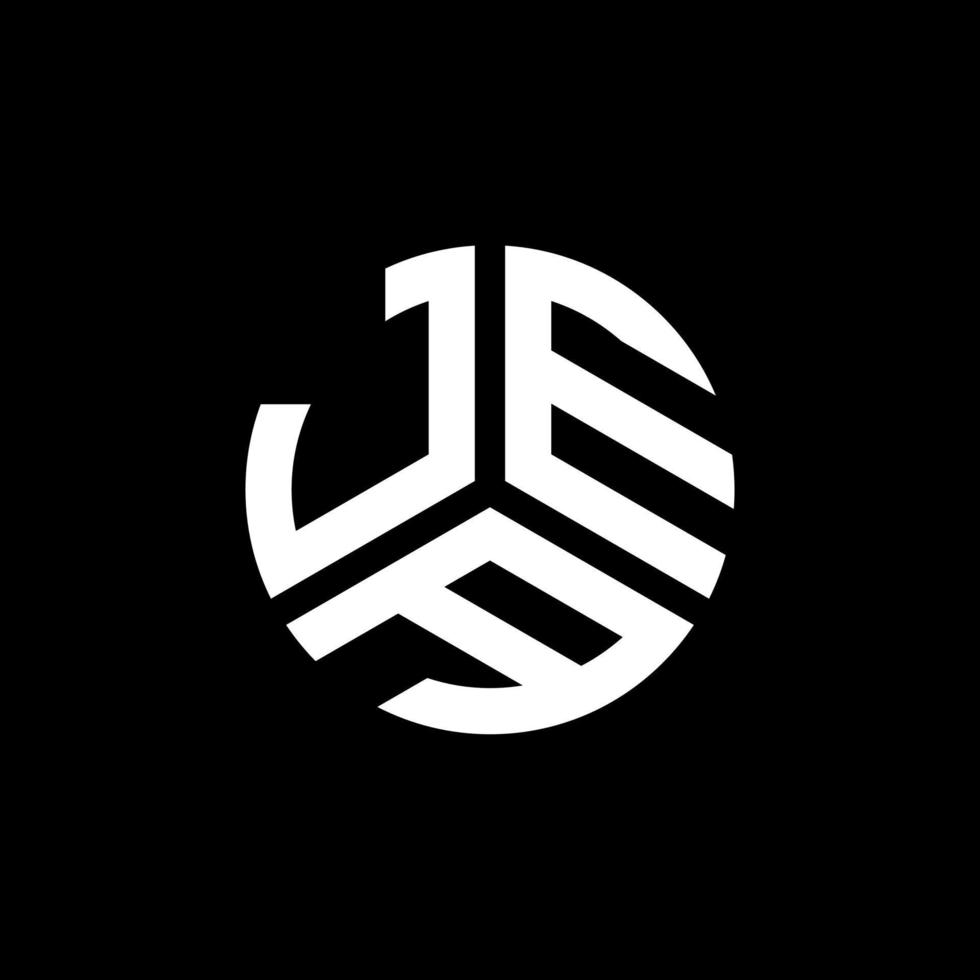 diseño del logotipo de la letra jea sobre fondo negro. concepto de logotipo de letra de iniciales creativas de jea. diseño de letras jea. vector