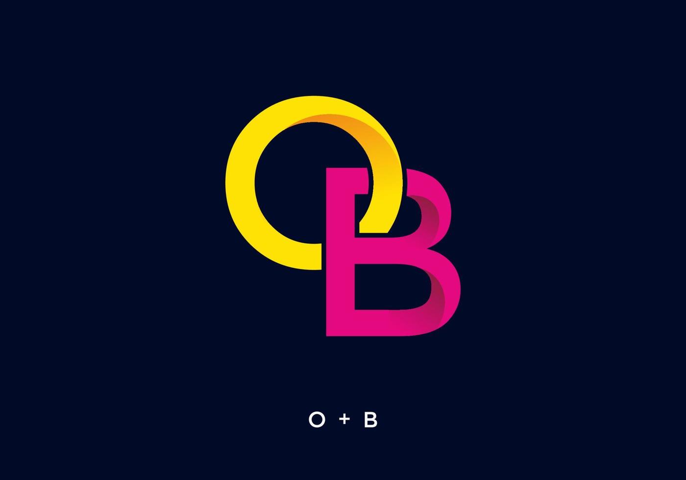 Yellow and pink color of OB initial letter vector