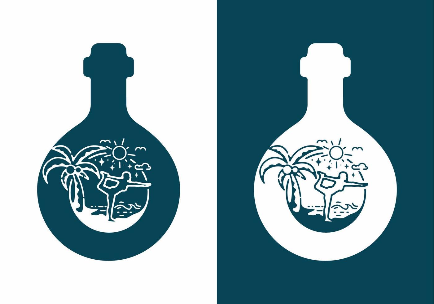 Yoga illustration in the bottle vector