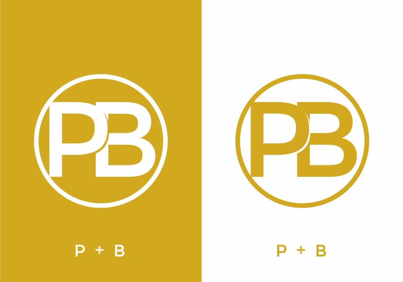 color amarillo y blanco de la letra inicial pb vector