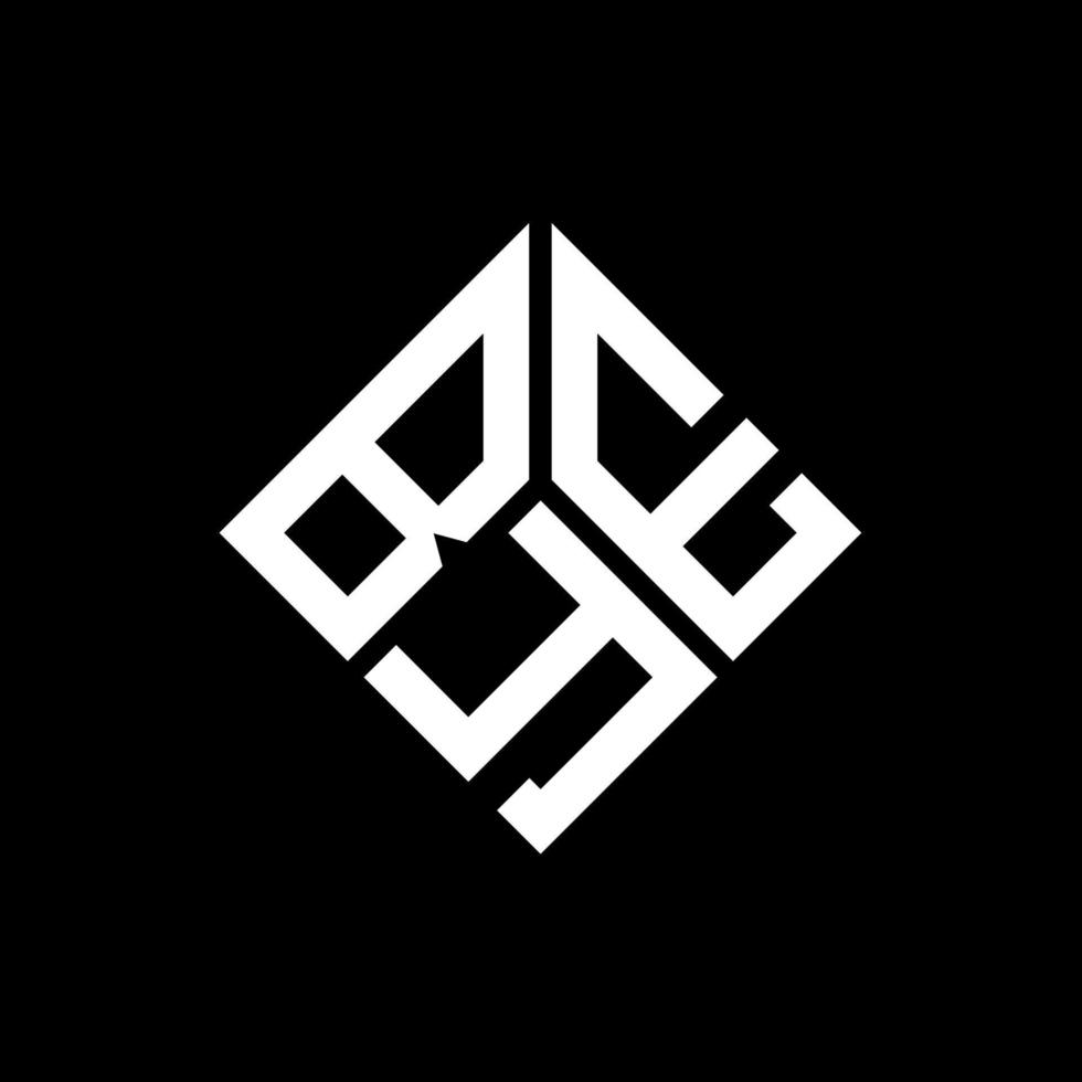 BYE letter logo design on black background. BYE creative initials letter logo concept. BYE letter design. vector