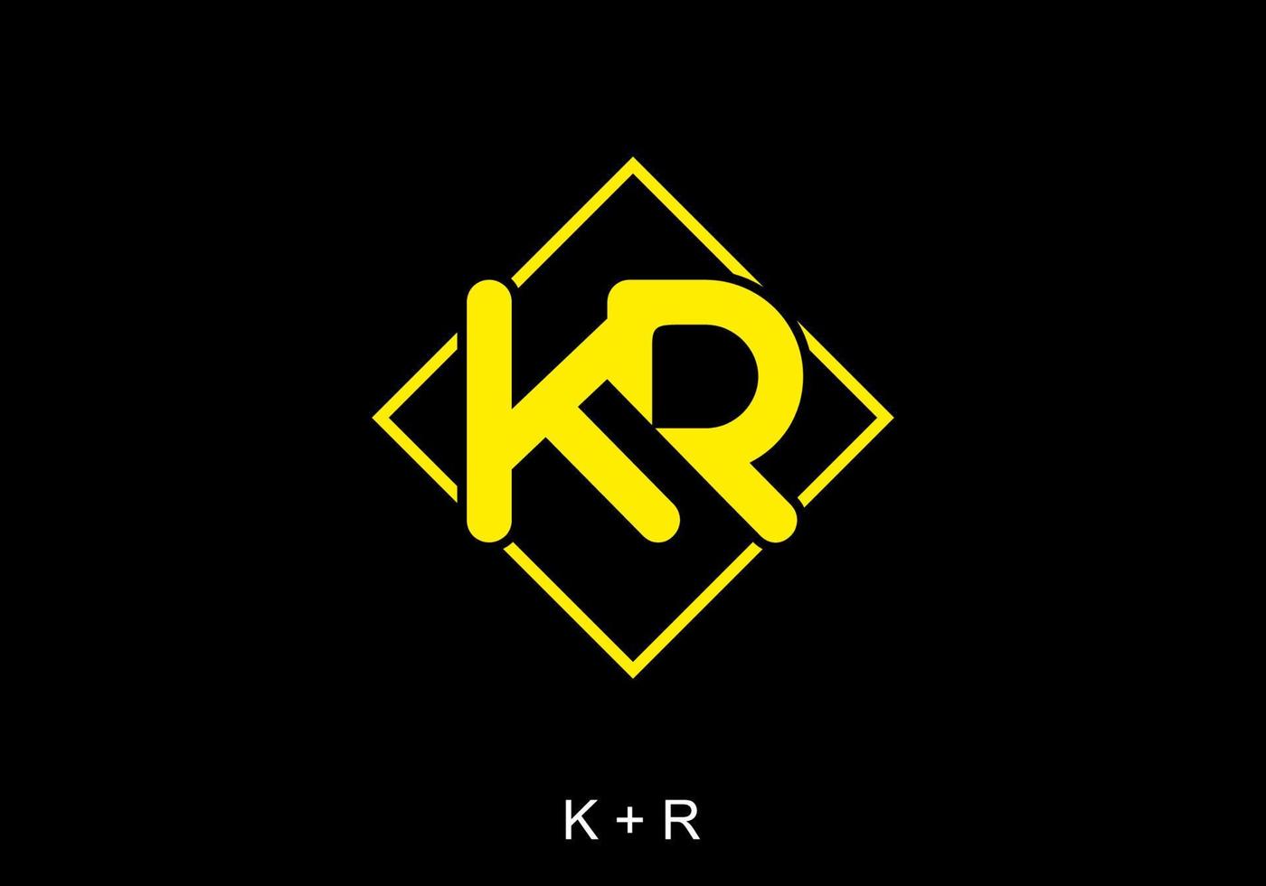 Yellow KR initial letter vector