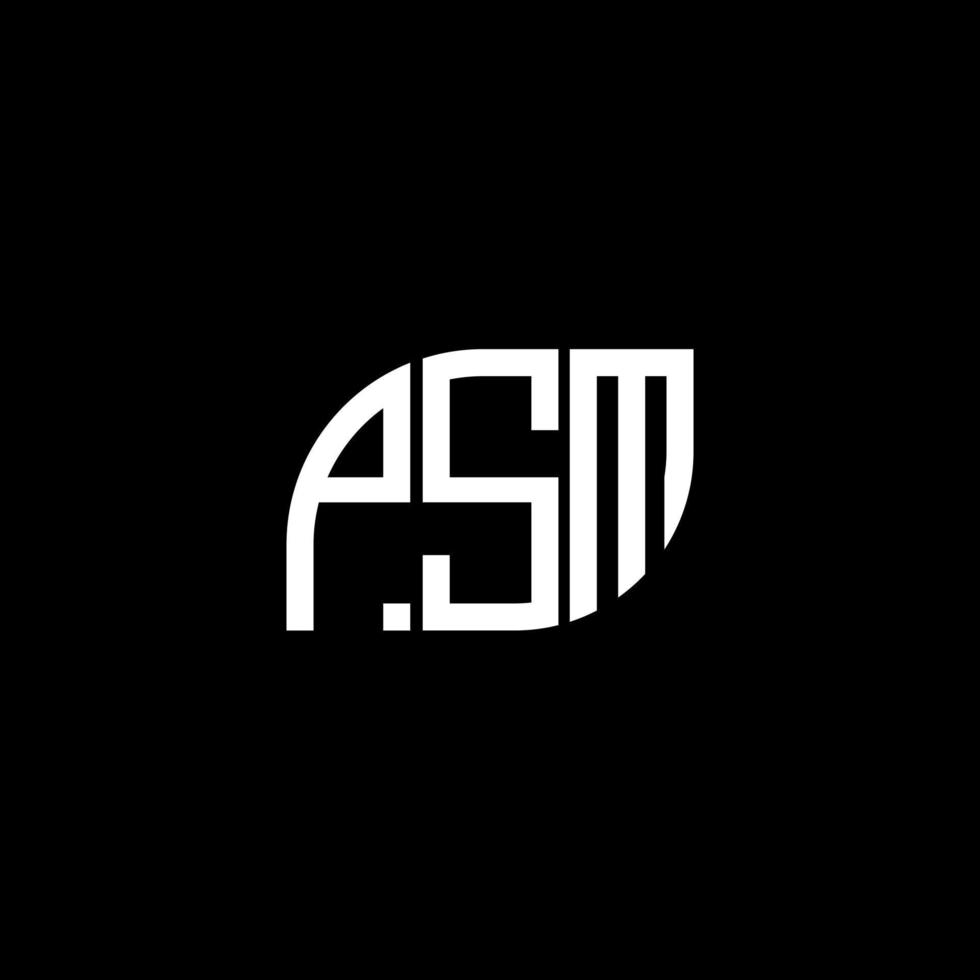 diseño de logotipo de letra psm sobre fondo negro.concepto de logotipo de letra inicial creativa psm.diseño de letra vectorial psm. vector