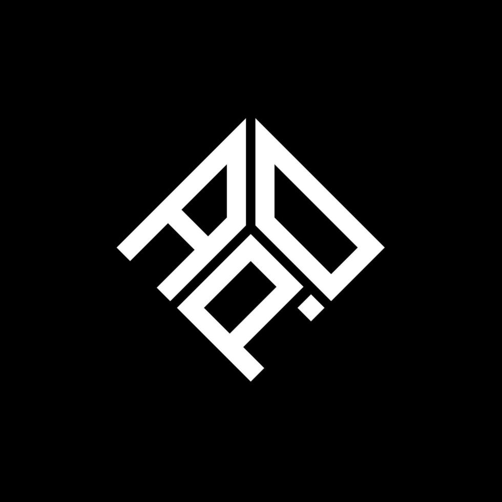 APO letter logo design on black background. APO creative initials letter logo concept. APO letter design. vector