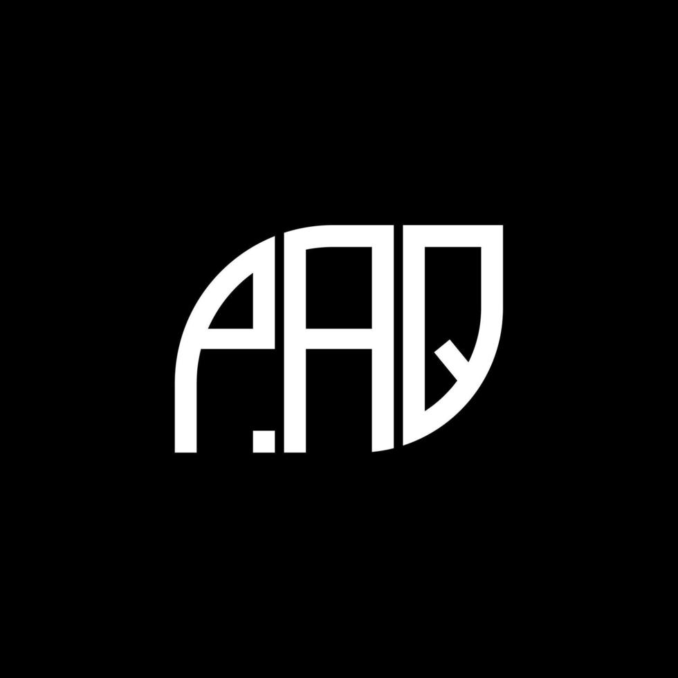 diseño de logotipo de letra paq sobre fondo negro.concepto de logotipo de letra inicial creativa paq.diseño de letra vectorial paq. vector
