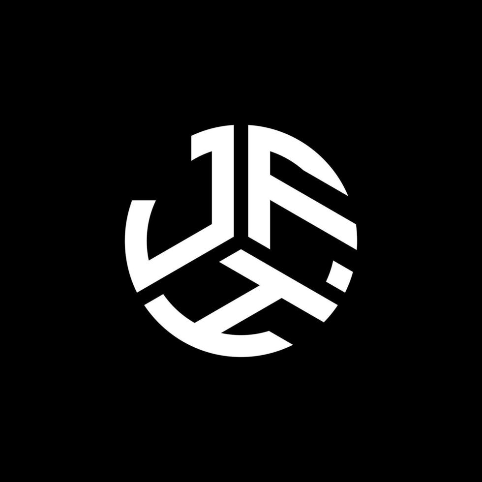 diseño del logotipo de la letra jfh sobre fondo negro. concepto de logotipo de letra de iniciales creativas jfh. diseño de letra jfh. vector