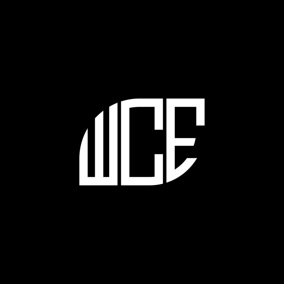 wce letter design.wce letter logo design sobre fondo negro. concepto de logotipo de letra de iniciales creativas wce. wce letter design.wce letter logo design sobre fondo negro. w vector