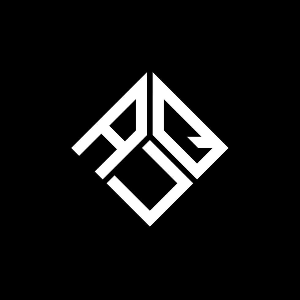 concepto de logotipo de letra de iniciales creativas auq. diseño de letras auq. diseño de logotipo de letras auq sobre fondo negro. concepto de logotipo de letra de iniciales creativas auq. diseño de letras auq. vector