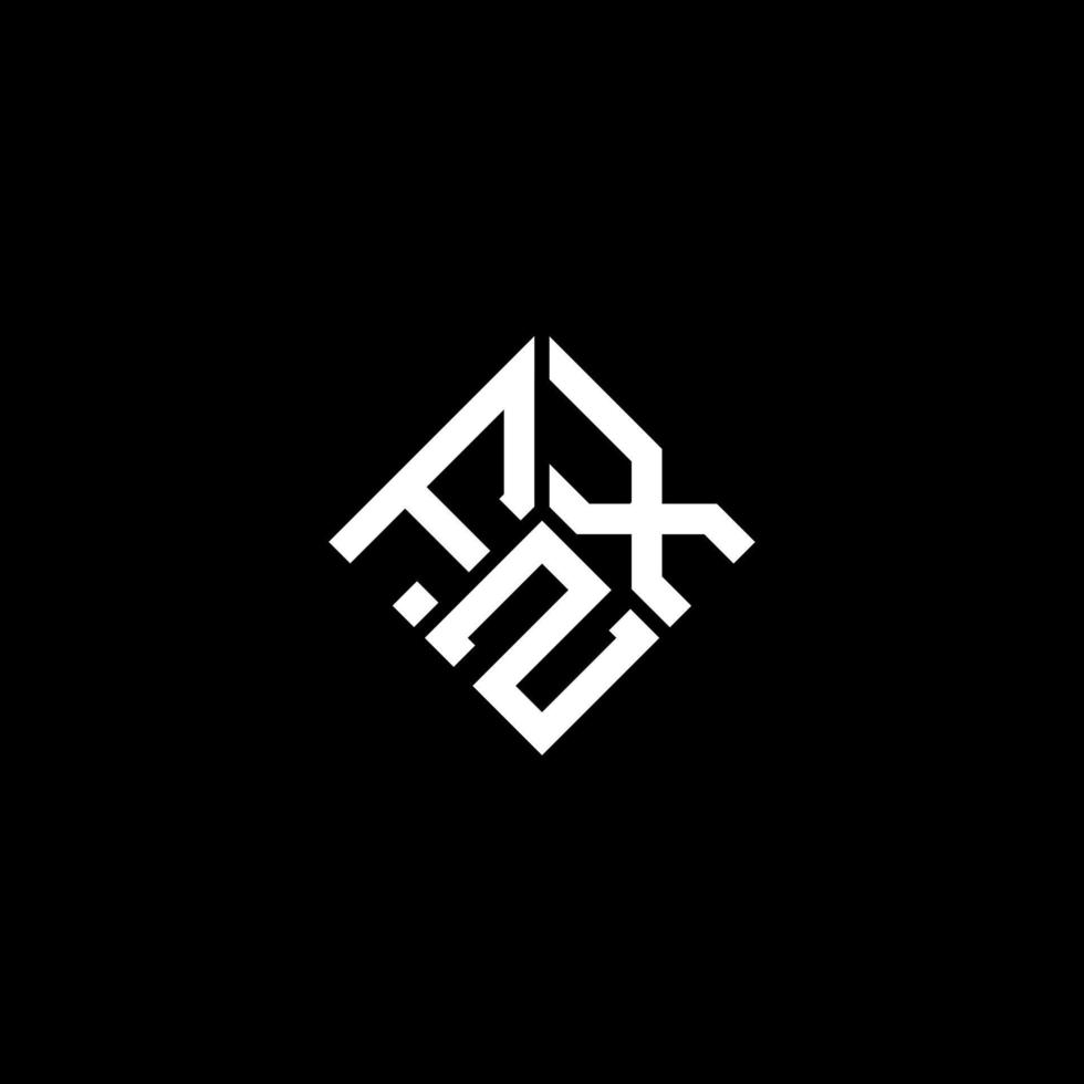 diseño del logotipo de la letra fzx sobre fondo negro. concepto de logotipo de letra de iniciales creativas fzx. diseño de letras fzx. vector