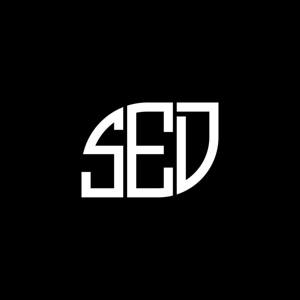 diseño de logotipo de letra sed sobre fondo negro. concepto de logotipo de letra de iniciales creativas sed. diseño de letras sed. vector