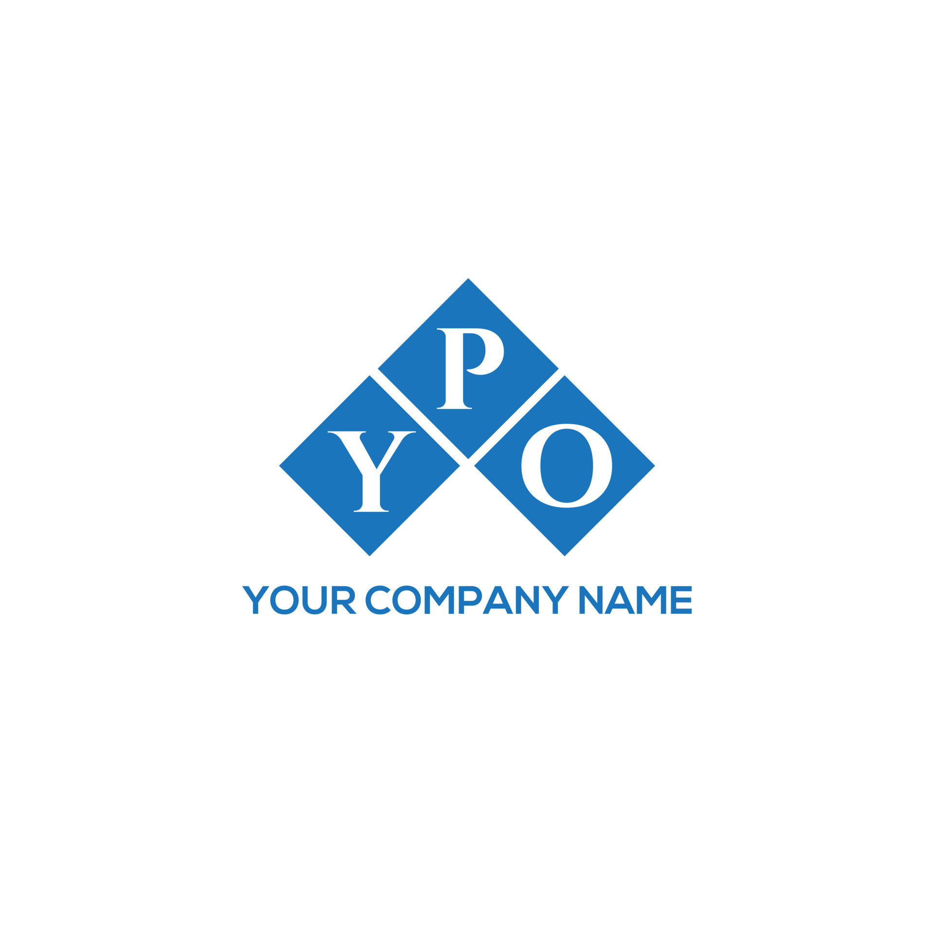 YPO letter logo design on white background. YPO creative initials