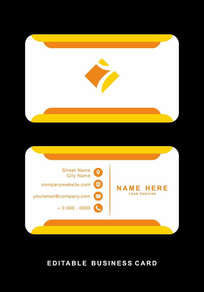 yellow orange business card design vector