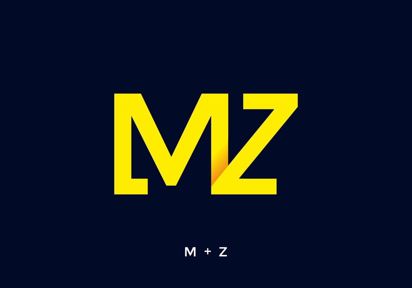 Yellow color of MZ initial letter vector