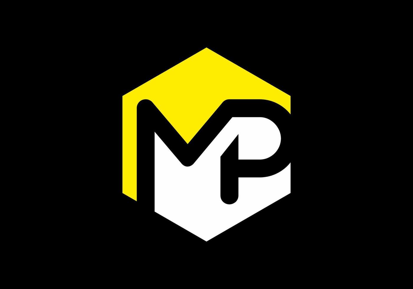 Yellow white of MP initial letter vector