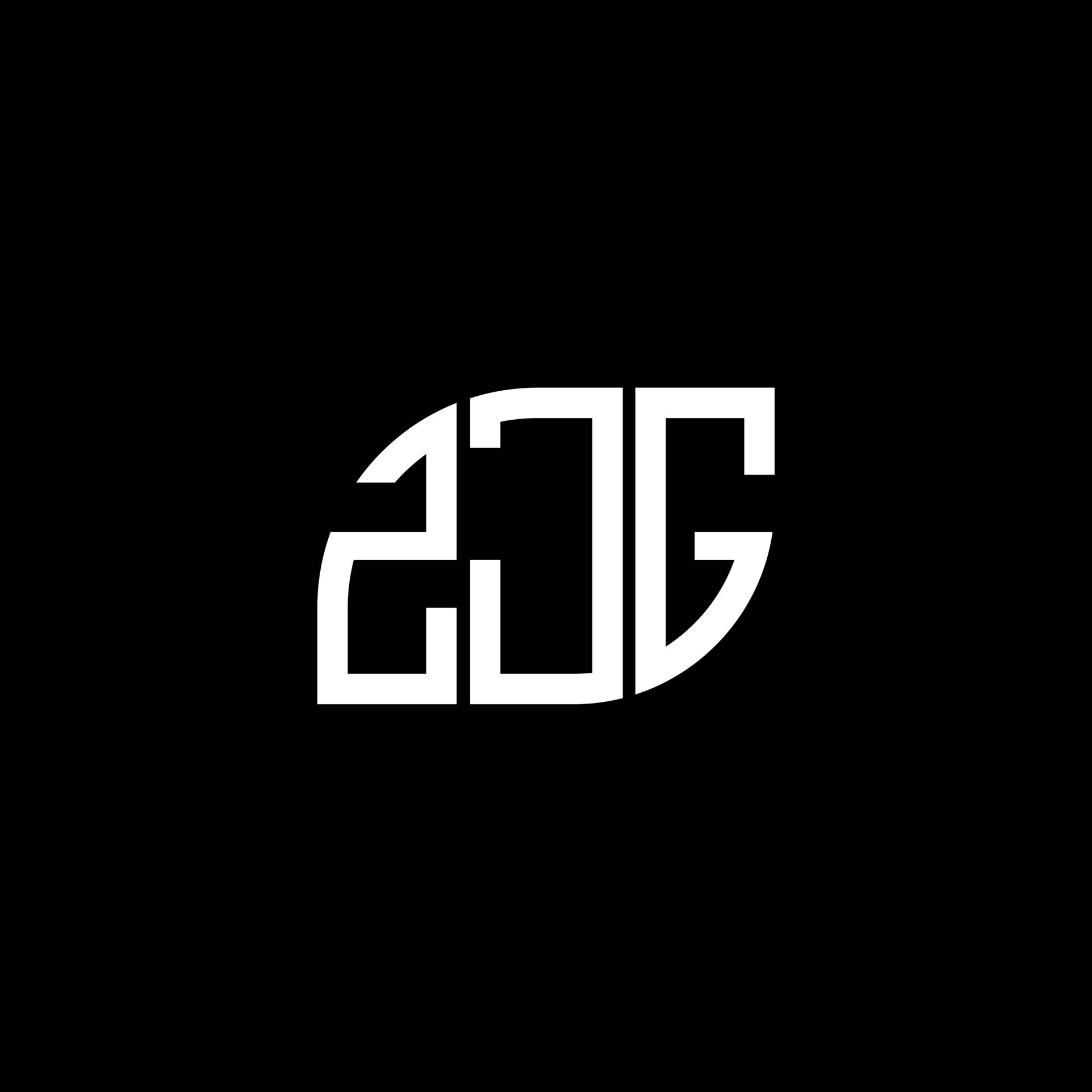 ZJG letter logo design on black background. ZJG creative initials ...